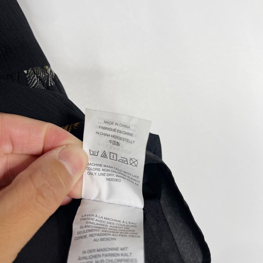 Madewell XXS Ruffle Edge Miniskirt In Peacock True Black Animal Print Pull On - Picture 9 of 11
